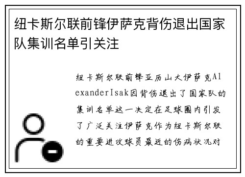 纽卡斯尔联前锋伊萨克背伤退出国家队集训名单引关注